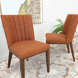 Elmwood Orange Fabric Dining Chair (Set Of 2)