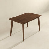 Levi Modern Style Solid Wood Rectangular Walnut Top Dining Table 47"