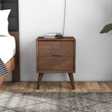 Alexandra Walnut Nightstand - 2 Drawers