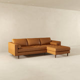 Anthony Genuine Tan Leather Right-Facing Sectional Sofa