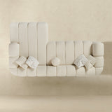 Beatrice Modern Tufted Ivory Boucle Right-Facing Sectional Sofa