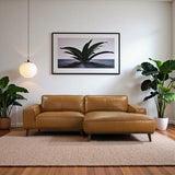 Kerrville Tan Leather Right Sectional Sofa