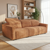 Falmouth Burnt Orange Fabric Power Slider Sofa