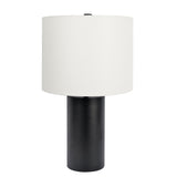 Aura Black Table Lamp with On/Off Switch Black Block Base