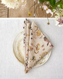 Autumn forest print linen napkin set of 2