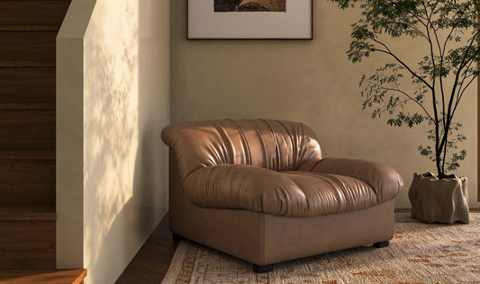 Halston Lounge Chair Tan Leather