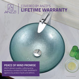 Spirito Series Deco-Glass Vessel Sink in Churning Silver