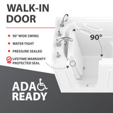 ANZZI Coupe Series 29 in. x 52 in. Quick Fill Walk-In Whirlpool Tub with Powered Fast Drain in White