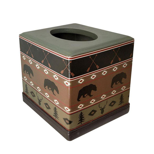 Aztec Bear Tissue Box Cover, 2 MOQ