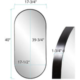 Steele Capsule Mirror in Brushed Black