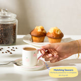 Kook Hand Painted Porcelain Espresso Cup Set, 4-Piece