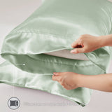 Wrinkle-Free Solid Satin Luxury Sheet Set, Sage