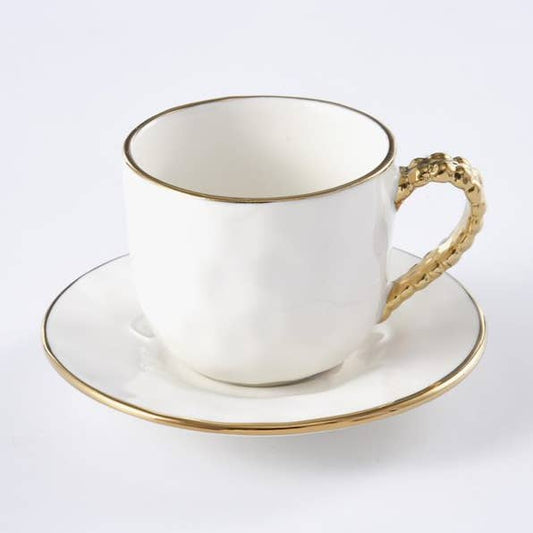 Golden Salerno Porcelain Espresso Cup & Saucer