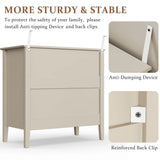 Large Fluted 3 Drawer Dresser, Modern Nightstand Cabinet