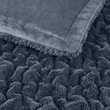 Soft Warm Ruched 50x60" Throw Blanket, Slate Blue