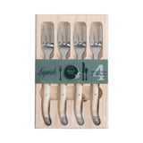 French Home Laguiole Cake Forks, Set of 4, Faux Ivory