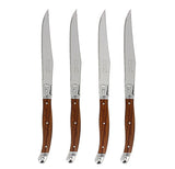 French Home Set of 4 Laguiole Steak Knives, Wood Grain