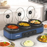 Triple Slow Cooker Buffet Servers and Warmer, 3*2.5 Quarts