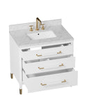 Verona 36" White Vanity with Rectangular Undermount Sink