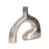 Shirin- Polished Silver Reverse Vase in Cast Aluminum- Tall