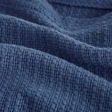 Wholesale Basketweave All-Season Bedding Blanket, Navy Blue