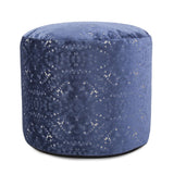 Round Tall Pouf Pisani Sapphire
