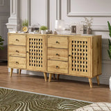 Wholesale Storage Cabinet with a Basket Weave Wooden Door & 3 Drawers