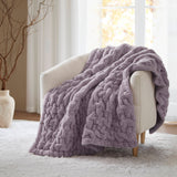 Ruched 50x60" Throw Blanket, Purple