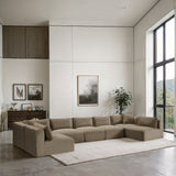 Shaggy - Fabric 7 Piece Modular U-Shaped Armless Sectional