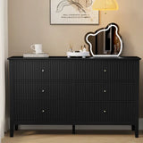 Wholesale Kiss the Water White Dresser Fluted 6 Drawer Dresser