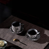 Nine-Tailed Silver Fox Coffee Cup & Saucer Set