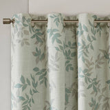 Botanical Blackout Window Curtain, Aqua Blue