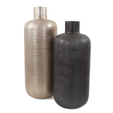 Etched Crossways Short Neck Bottle Vase- Medium