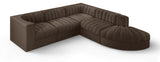 Rummi - Velvet Performance Fabric Upholstered 5 Piece Modular Sectional