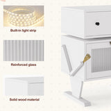 Modern Nightstand with Led Light Strips
