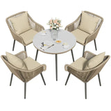 Wholesale 5 Pieces Outdoor Patio Dining Table Set, Rattan Patio Furnit