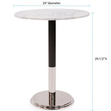 Micca Club White Marble Bistro Table