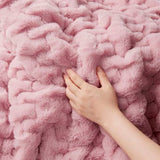 Soft Ruched 50x60" Throw Blanket, Pink