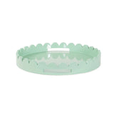 Round Scalloped Riviera Tray - Sage Green