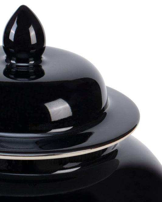 Imperial Black Small Temple Jar