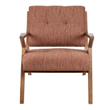 Modern Mid-Century Wood Lounge Chair, Red