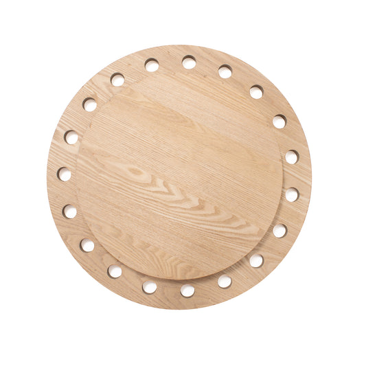 Robin Baron Winfield Round Wooden Serving Tray
