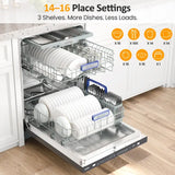 24" Built-in Dishwasher, 14-16 Place Settings Dish Washer