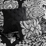 Traditional 7-Piece Cotton Comforter Set, Black