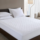 Waterproof Mattress Pad with Polyester Fill, White