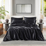 Luxury Satin 6-Piece Sheet Set, Black