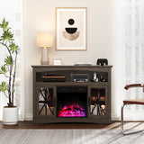47''farmhouse Tv Stand Tv Console with 18'' Fireplace Insert