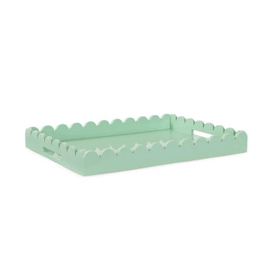 Rectangle Scalloped Riviera Tray - Sage Green