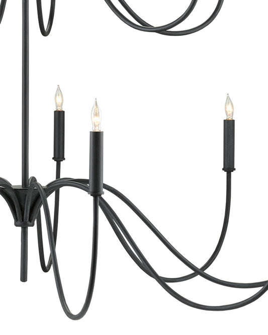 Tirrell Medium Black Chandelier