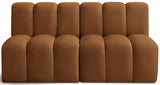 Arc - Velvet 2 Pieces Modular Sofa - Saddle